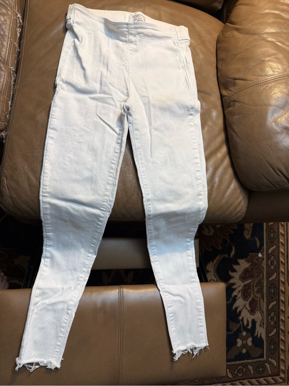 Free People White Skinny High-Rise Jeans